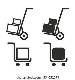 Handcart vector icons set. Illustration isolated for graphic and web design.