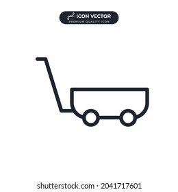 Handcart or Wheelbarrow icon symbol template for graphic and web design collection logo vector illustration