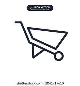 Handcart or Wheelbarrow icon symbol template for graphic and web design collection logo vector illustration