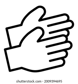 Handclap anima el vector de contorno de icono. Aplausos aplaudidos a mano. El dedo de la gente