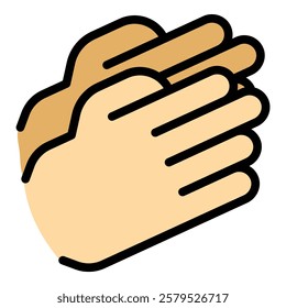 Handclap icon outline vector. Hand clap. Encourage applause color flat