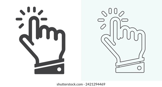Hand-click icon set. pointer icon vectors. hand cursor icon click. pointer vector. hand cursor icon vector