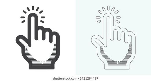 Hand-click icon set. pointer icon vectors. hand cursor icon click. pointer vector. hand cursor icon vector