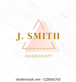 Handcraft triangle logo design vector