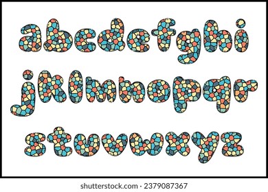 Handcrafted Abstract letters color creative art typographic design