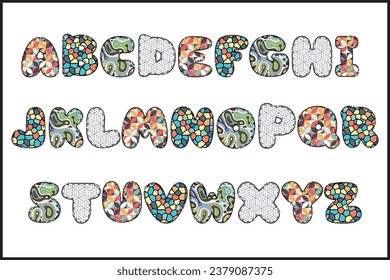 Handcrafted Abstract letters color creative art typographic design