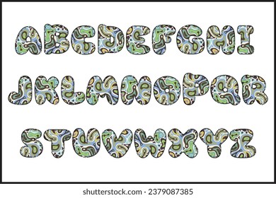 Handcrafted Abstract letters color creative art typographic design