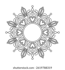 Handcrafted Abstract Universe Mandala Coloring Book Page
