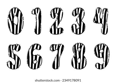 Handcrafted Animals number color creative art typographic design