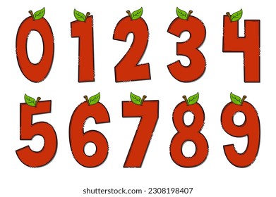 Handcrafted Apple Letters. Color Creative Art Typographic Design