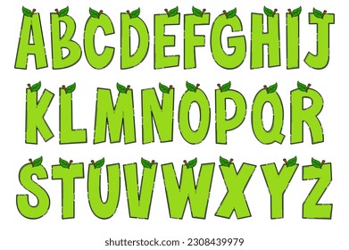 Handcrafted Apple Letters. Color Creative Art Typographic Design