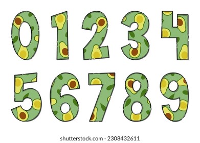 Handcrafted Avocado Letters. Color Creative Art Typographic Design