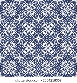 Handcrafted Azulejos Ceramic Tile Designs Collection with Traditional Blue Floral Style and Geometric Patterns – Seamless Intricate Vectors for Elegant and Unique Home Decor.