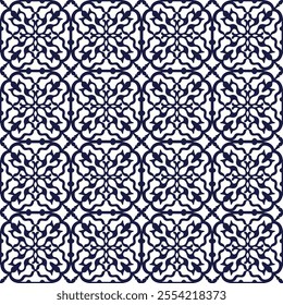 Handcrafted Azulejos Ceramic Tile Designs Collection with Traditional Blue Floral Style and Geometric Patterns – Seamless Intricate Vectors for Elegant and Unique Home Decor.