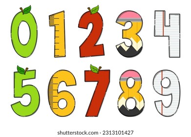 Handcrafted Back To School Letters. Color Creative Art Typographic Design