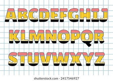 Handcrafted Back To School letters color creative art typographic design