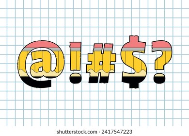 Handcrafted Back To School letters color creative art typographic design
