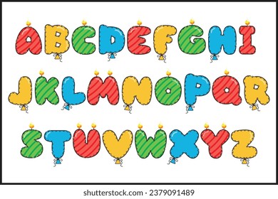 Handcrafted Birthday Party letters color creative art typographic design