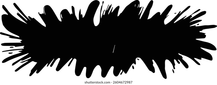 Handcrafted Black Ink Brush Stroke - High-Quality Abstract Art Illustration