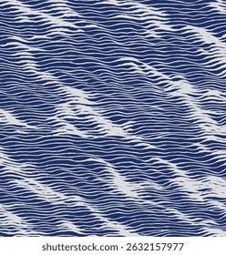 Handcrafted brush lines abstract waves and water pattern, Japanese folk and ethnic wood carving, hand drawn texture background, simple graphic for textile, carpet, decoration