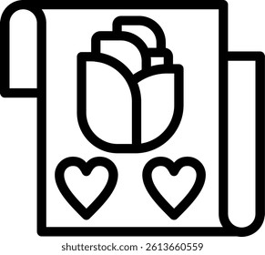 Handcrafted Card Line Vector Icon Design