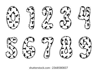 Handcrafted Chess number color creative art typographic design