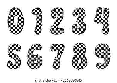 Handcrafted Chess number color creative art typographic design