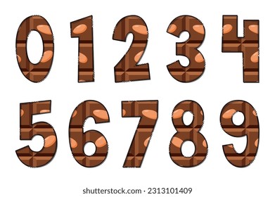 Handcrafted Chocolate Letters. Color Creative Art Typographic Design