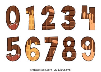 Handcrafted Chocolate Letters. Color Creative Art Typographic Design