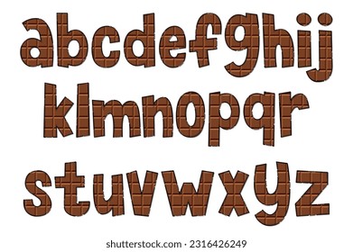 Handcrafted Chocolate Letters. Color Creative Art Typographic Design