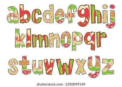 Handcrafted Christmas Cookie Letters. Color Creative Art Typographic Design