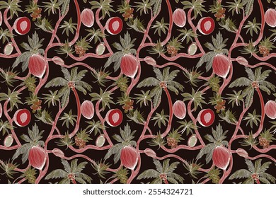 Handcrafted classic Abstract Leaf, Leaves,Trees digital Pattern, designed for premium fabric printing, artistic projects, and wrapping needs.