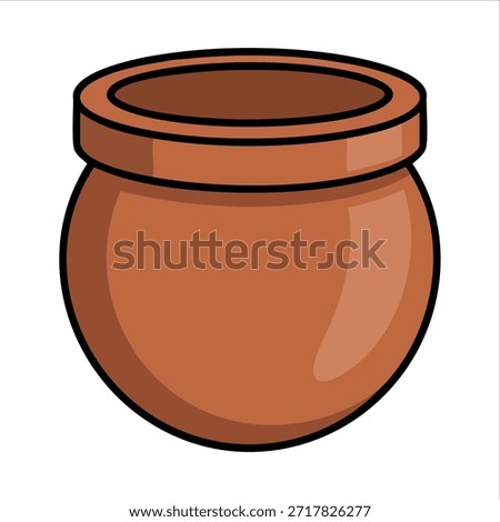 Handcrafted clay pot isolated vector illustration on white background