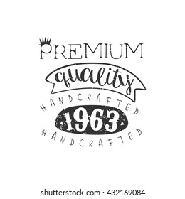 Handcrafted Clothing Vintage Emblem. Hand Drawn Vector Stamp.