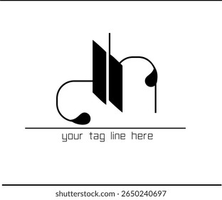 Handcrafted DH Calligraphy - Artistic D and H Letter Logo for Branding