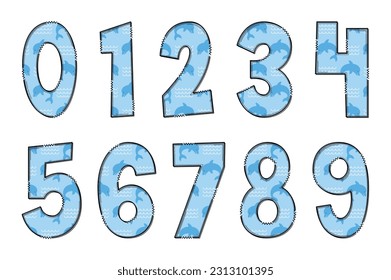 Handcrafted Dolphin Letters. Color Creative Art Typographic Design