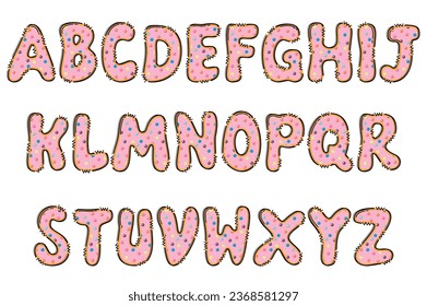 Handcrafted Donut letters color creative art typographic design
