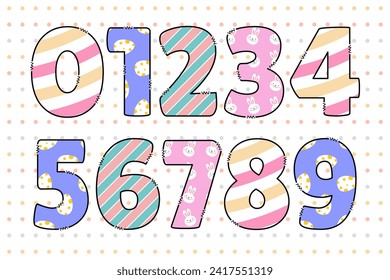 Handcrafted Easter Delight number color creative art typographic design