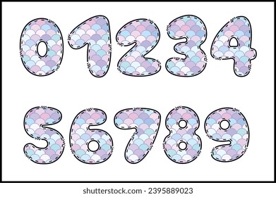 Handcrafted Fairy Tale number color creative art typographic design