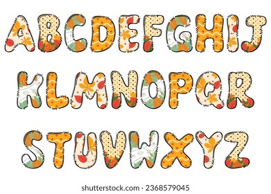 Letras de otoño artesanales color arte creativo diseño tipográfico
