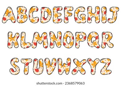 Handcrafted Fall letters color creative art typographic design
