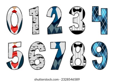 Handcrafted Father's Day Numbers. Color Creative Art Typographic Design