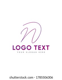 Handcrafted feel latter type N logo template, Vector logo for business and company identity 