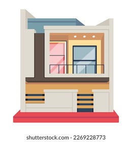 Diseño plano artesanal de la mansión moderna 