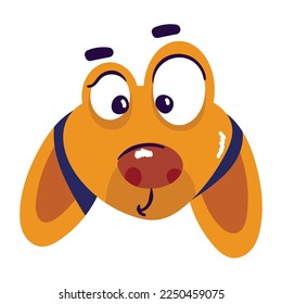 A handcrafted flat sticker of puppy 