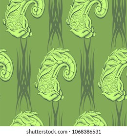 Handcrafted floral graphic element makes up geometric backgrounds