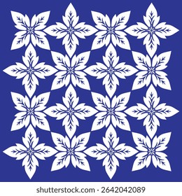 Handcrafted flower style fabric pattern in EPS. Features decorative gold-colored objects and pattern elements for seamless textile or surface design projects.