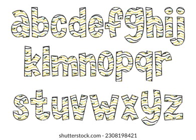 Handcrafted Flying Bee Letters. Color Creative Art Typographic Design