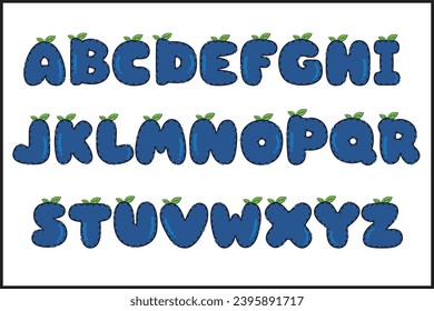 Handcrafted Fruity letters color creative art typographic design