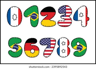 Handcrafted Geography number color creative art typographic design